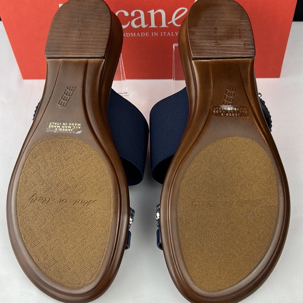 Toscanella - ‘Navy Jeweled Sandals’ SZ: 9, 9.5. NWT Firm! - Picture 3 of 4